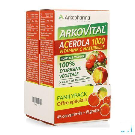 Arkovital Acerola 1000 Familypack Comprimes A Macher 60  -  Arkopharma