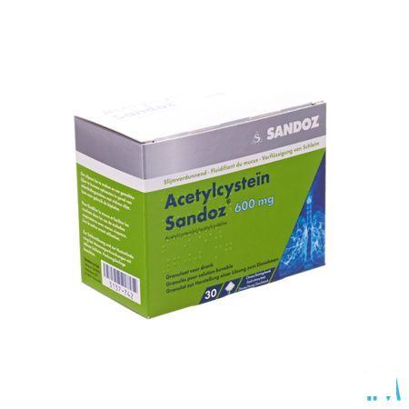 Acetylcystein Sandoz 600 mg Granul. Drank Zakje 30 