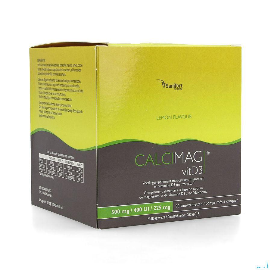 Calcimag Ca 500Mg/D3 400Ui/Mg 225 mg Lemon Comp 90