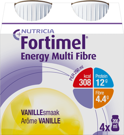 Fortimel Energy Multi Fibre Vanille 4x200 ml  -  Nutricia