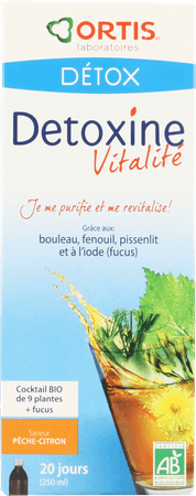 Detoxine Vitalite Peche Citron Fucus Bio 250 ml  -  Ortis