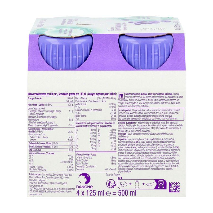 Nutrinidrink Compact Multi Fibre Neutraal 4x125 ml  -  Nutricia