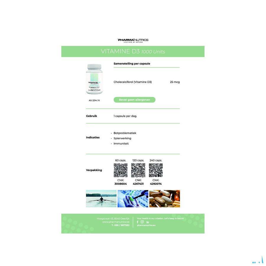 Vit D3 Capsule 60 Pharmanutrics  -  Pharmanutrics
