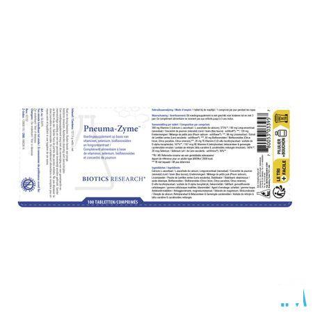 Biotics Pneuma-Zyme 100 tabletten  -  Energetica Natura
