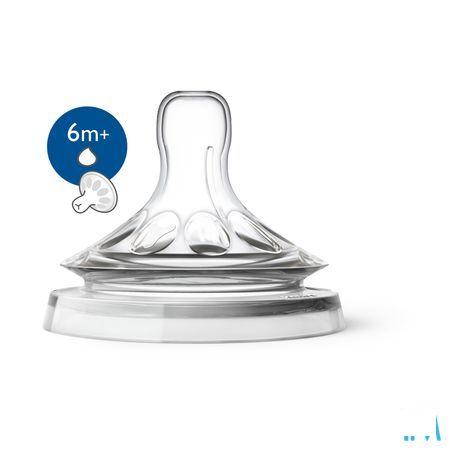 Philips Avent Natural 2.0 Zuigspeen Dikkere Voed. Scf046/27  -  Bomedys