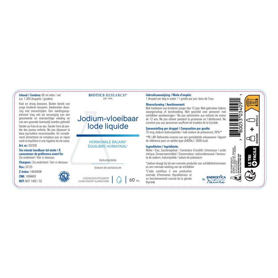 Biotics Jodium-vloeibaar 60 ml  -  Energetica Natura