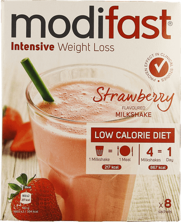 Modifast Strawberry Flavoured Milkshake 8x55 gr  -  Nutrition & Sante