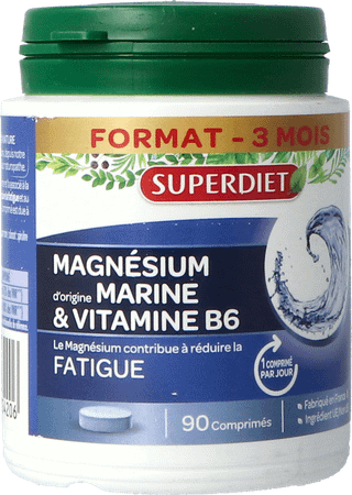 Super Diet Magnesium Marin + Vit B6 Comprimes 90  -  Superdiet Laboratoires