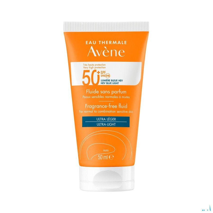 Avene Zon Ip50 + Fluide Zonder Parfum 50 ml  -  Avene