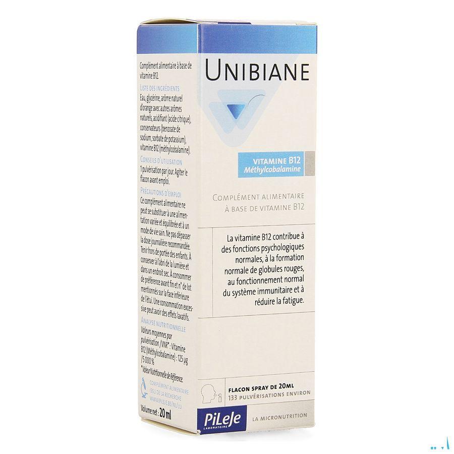 Unibiane Vitamine B12 Flacon Pompe 20 ml  -  Pileje
