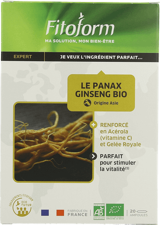Ginseng Gelee Royale Bio Ampullen 20 Fitoform  -  Bioholistic Diffusion