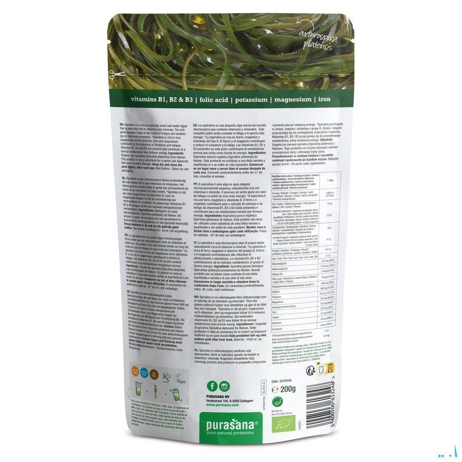 Purasana Poudre De Spiruline 200 gr Be-bio-02