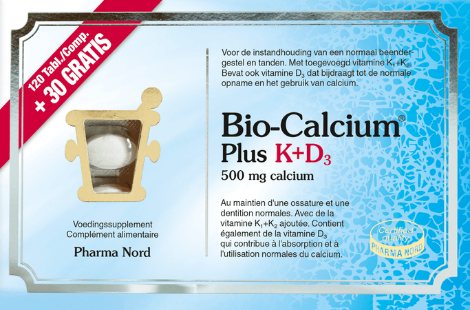 Bio-calcium Plus K + d3 Comprimes 120 + 30  -  Pharma Nord