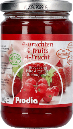 Prodia Broodbeleg 4 Vruchten + Maltitol 300 gr 6189  -  Revogan