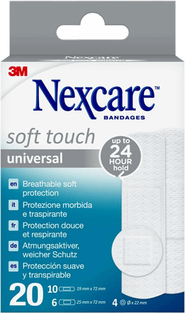 Nexcare 3M Soft Touch Universal Assort. Strips 20  -  3M
