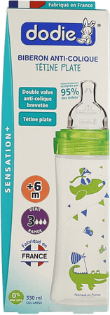 Dodie Zuigfles Sensation + Groene Dino + 6m 330 ml