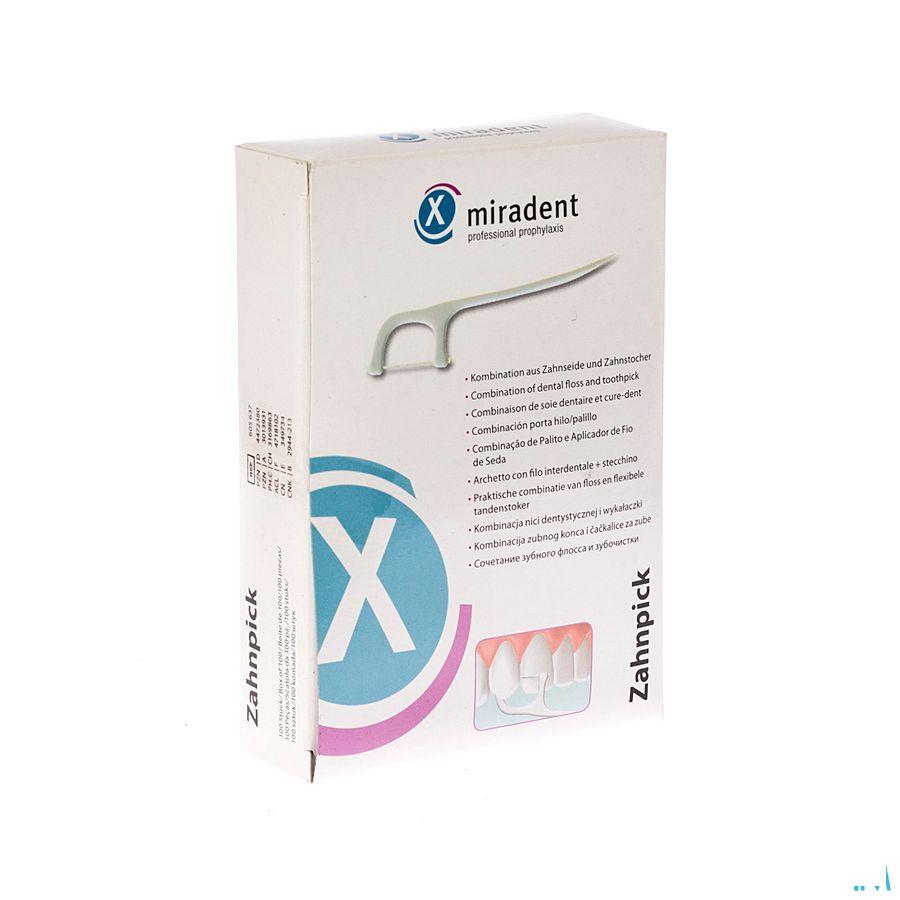 Miradent Cure-dent Avec Fil Dentaire 100 Pcs Emballe Individuellement  -  Eureka Pharma