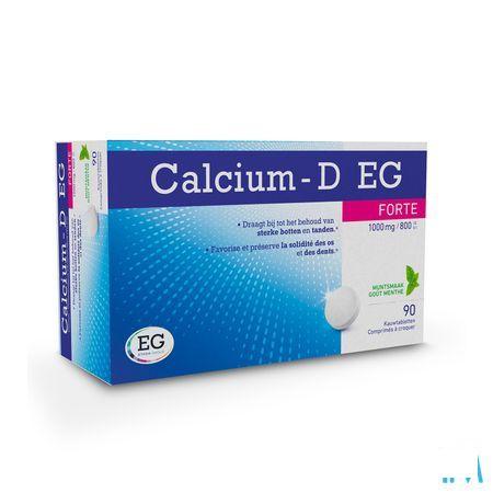 Calcium-D Forte Eg 1000 mg/800Ie Munt Kauwtabl 90  -  EG