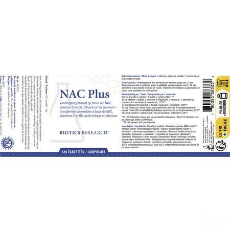 Biotics NAC Plus 120 tabletten  -  Energetica Natura