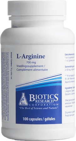 Biotics L-Arginine 700mg 100 capsules  -  Energetica Natura
