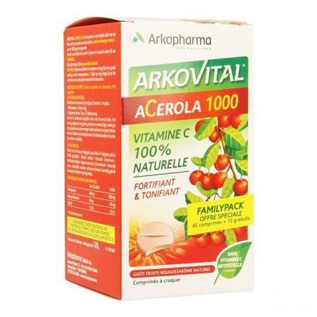Arkovital Acerola 1000 Familypack Comprimes A Macher 60  -  Arkopharma