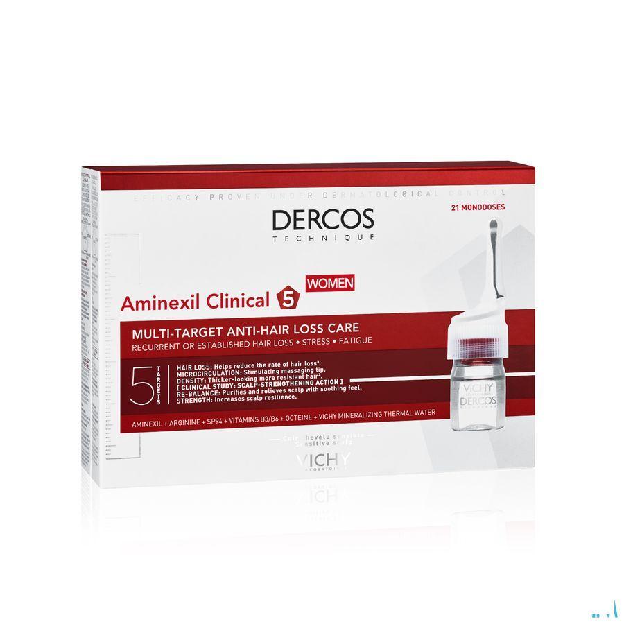 Vichy Dercos Aminexil Clinical 5 Women Ampoule 21x6 ml  -  Vichy