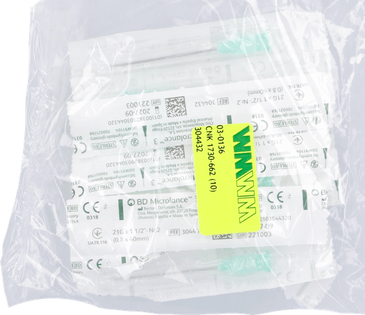 Bd Microlance 3 Nld 21G 1 1/2 Rb 0,8X40Mm Groen 10