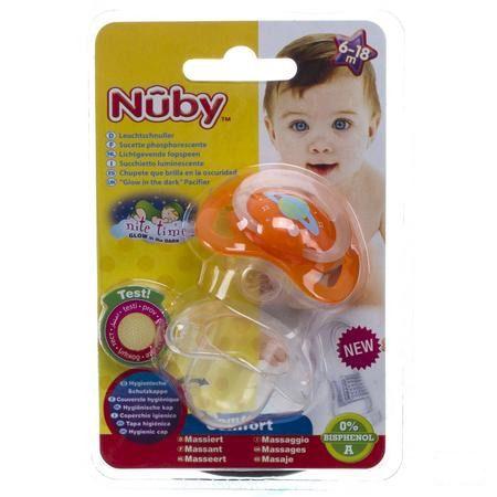 Nuby C Fopspeen Polyprop. Ortho Lichtgevend 6-18m  -  New Valmar