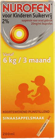 Nurofen Enfant Orange Suspension Sans Sucre 200 ml