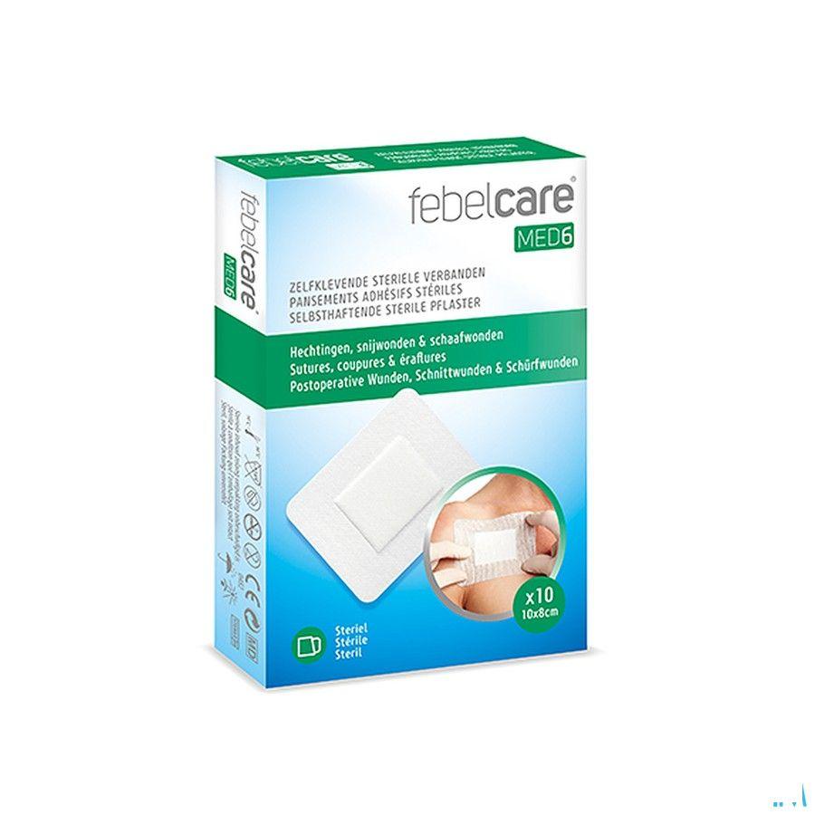 Febelcare Med6 Zelfkl.steriele Verband.10x8cm 10st