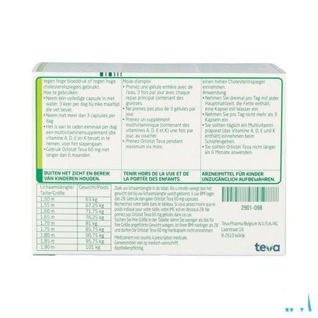 Orlistat Teva Harde Capsule 120 X 60 mg 