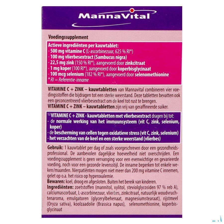Mannavital Vitamine C + Zink Kauwtabl 60