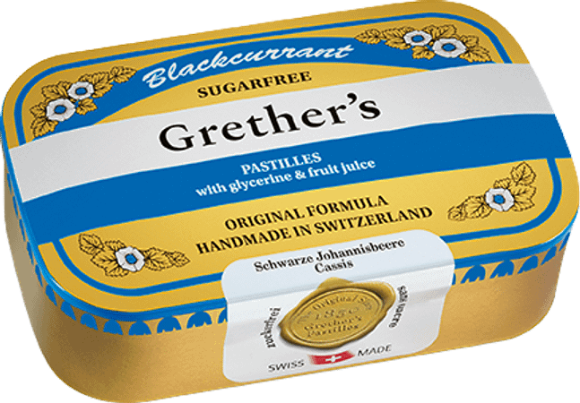 Blackcurrant Grethers Zonder Suiker Past 110 gr  -  Melisana