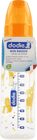 Dodie Mijn Zuigfles Speen 2 Gat Oranje Safari330 ml