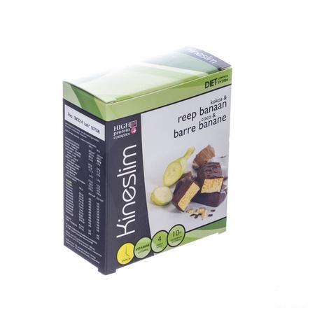 Kineslim Reep Kokos-banaan 4x36g  -  Ocebio
