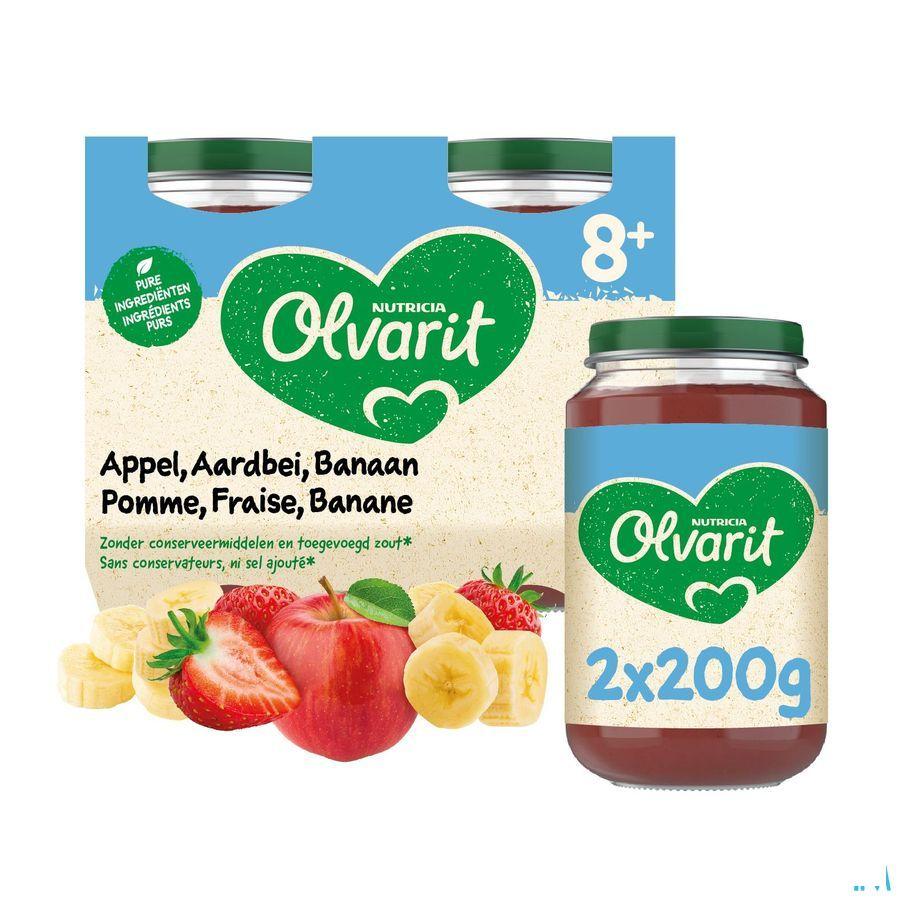 Olvarit Fruit Pomme Fraise Cassis 2x200 gr 8m60  -  Nutricia