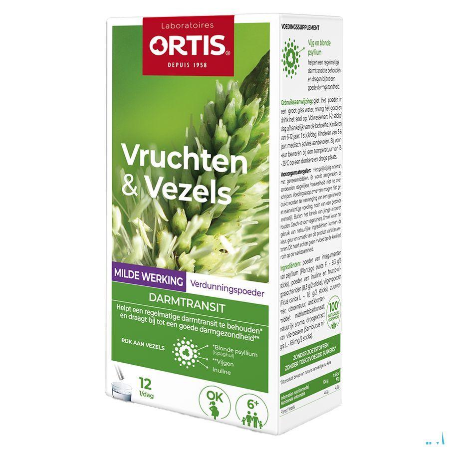 Ortis Vruchten & Vezels Milde Werking Sticks12X10 g