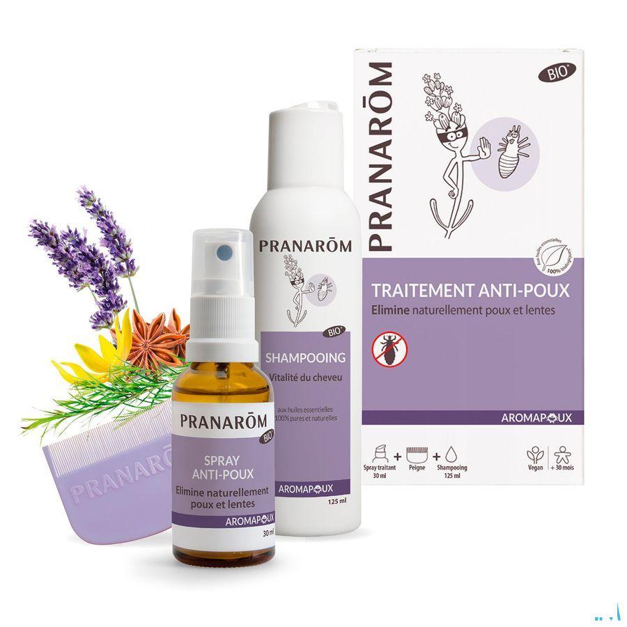 Aromapoux Bio Spray A/Poux 30 ml+Sh 125 ml+Peigne Nf  -  Pranarom