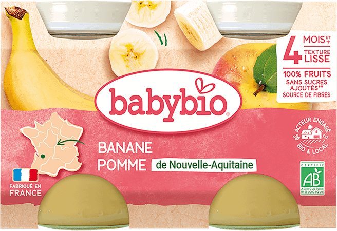 Babybio Potjes Appel-Banaan 2X130g