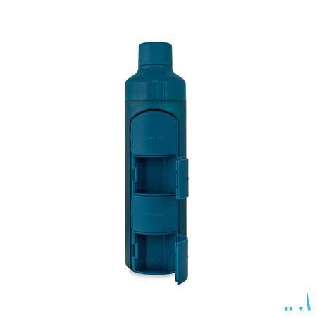 Yos Water Bottle & Pill Box Daily Bold Blue