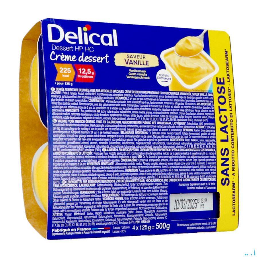 Delical Creme Dessert Hp-Hc S/Lact.Vanil 4 x 125 gr