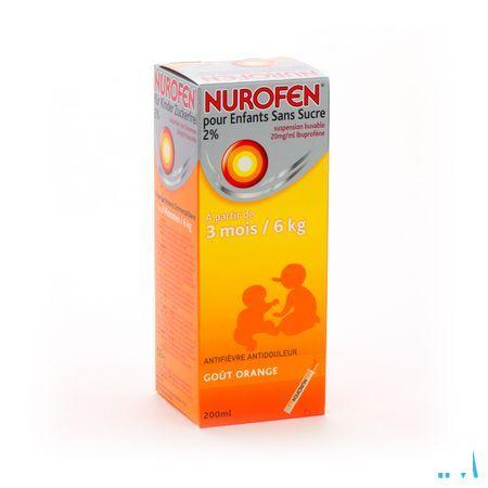 Nurofen Enfant Orange Suspension Sans Sucre 200 ml