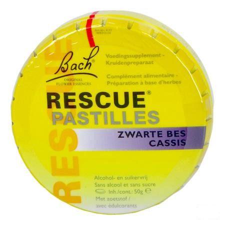 Bach Rescue Pastilles Zwarte Bes Suikervrij 50 gr