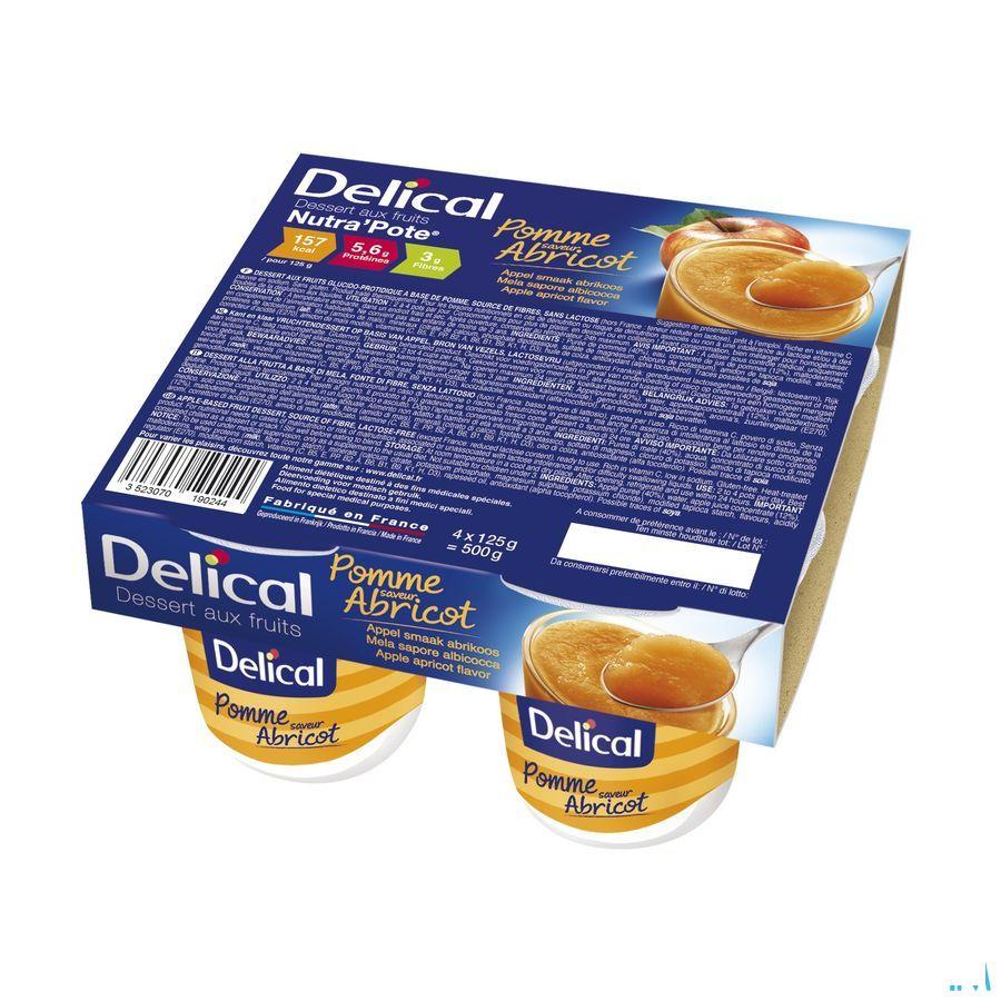 Delical Nutra Pote Appel Abrikoos 4x125 gr  -  Bs Nutrition