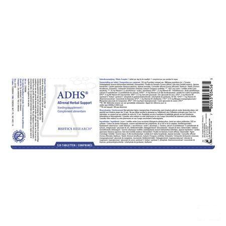 Biotics ADHS (Adrenal Herbal Support) 120 tabletten  -  Energetica Natura