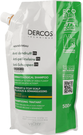 Vichy Dercos Shampooing Trait.A/Pell Chev.Sec Refill 500 ml