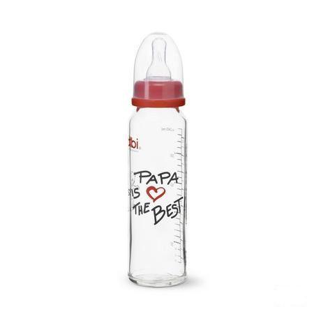 Bibi Zuigfles Glas Mama Papa 250 ml 1071075  -  Credophar