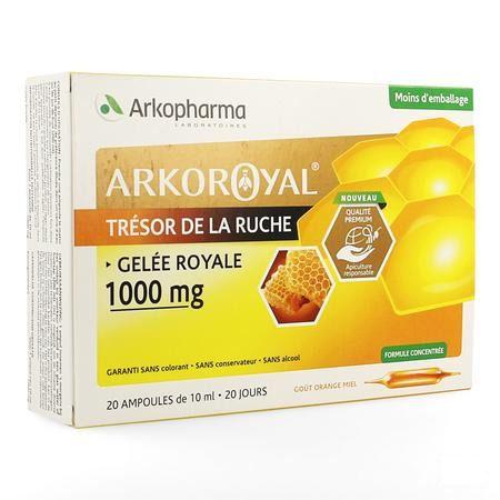 Arkoroyal Gelee Royale 1000 mg Ampoule 20x10 ml  -  Arkopharma