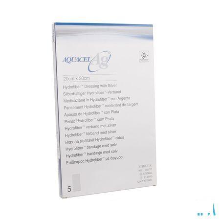 Aquacel Ag Pansement Hydrofiber Ster 20x30cm 5 403711  -  Convatec