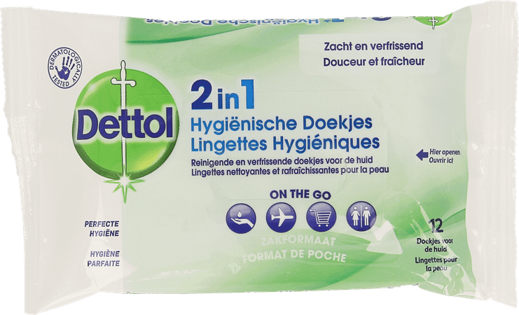 Dettol 2in1 Hygienische Doekjes 12